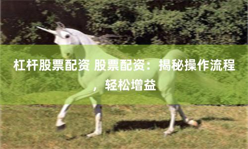 杠杆股票配资 股票配资：揭秘操作流程，轻松增益