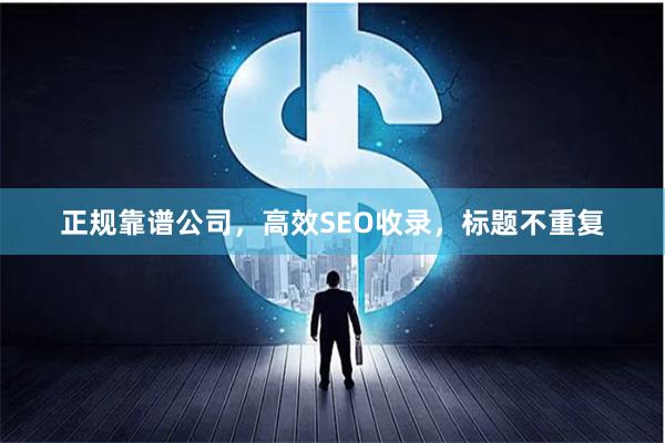 正规靠谱公司，高效SEO收录，标题不重复